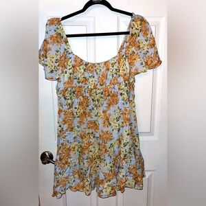 B. Smart Vibrant Orange and White Patterned Mini Dress NWT